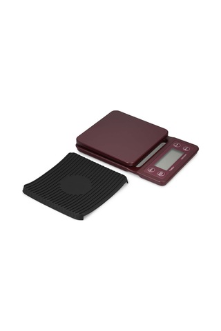 Yaozixa Dijital Mutfak Terazisi - Hassas 3kg/0.1g Ölçüm, Zamanlayıcılı, Tare Fonksiyonlu, Büyük Lcd Ekran Bordo