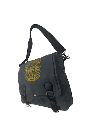 Vintage Salaş Kaliteli Unisex Günlük Gezi Kamp Okul Postacı Omuz Çantası San Diego 32 Cm X 25 Cm GRİ