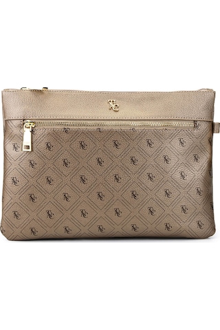 Tamer Tanca Kadın Suni Deri Altın Desen Clutch Çanta 743 2337 Bn Cnt Sk25-26 Altın Gfrj Altın