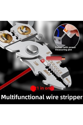 Konesam Elektrikçi Profesyonel Aleti: Test Fonksiyonlu Multifonksiyonel Tel Soyucu, Kesici Ve Press Aracı
