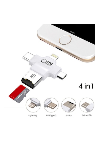 4419 Lightning Type C 3.1 Micro Usb Tf Kart Okuyucu Apple Uyumlu iPhone Otg Çe