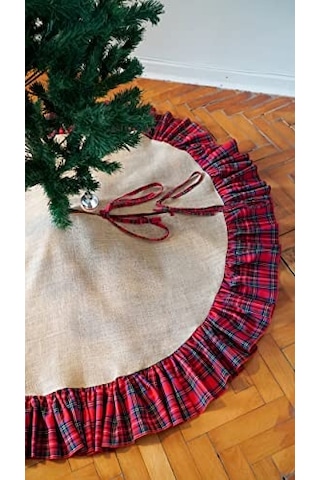 Ayrex Yılbaşı Çam Ağacı Örtüsü, Ekose 90cm V0002124 Diğer