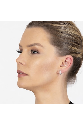 Starlight Diamond Zirkon Taşlı Halka Tasarım 925 Ayar Gümüş Küpe