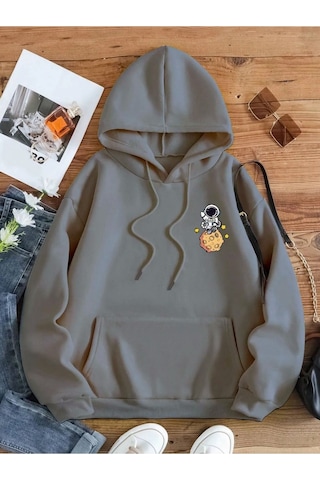 Altamira Kadın Galaxy Sırt Baskılı Oversize Sweatshirt 001