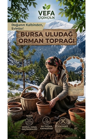 Bursa Uludağ Katkısız Orman Toprağı 4 Kg - Doğal & Elenmiş İç Ve Dış Mekan Bitki Toprağı