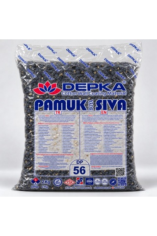 Depka Pamuk Sıva Dp56 2 Kg 7-8 M² İpek Sıva Alternatifi Isı Ve Ses Yalıtımlı Dekoratif Sıva
