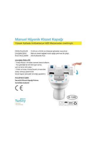 Rulopak Manuel Klozet Kapak Dispanseri Turlu R - 1300
