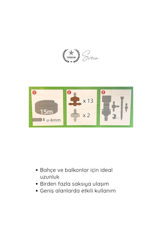 Sulama 15 Metre Damla Sulama Seti Otomatik Bitki Sulama Sistemi Bahçe Ve Balkon İçin Su Tasarruflu
