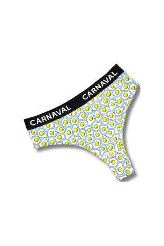 Carnaval Socks Carnaval Yumurta Desenli Renkli Premium Kadın Brazilian Külot Çok Renkli