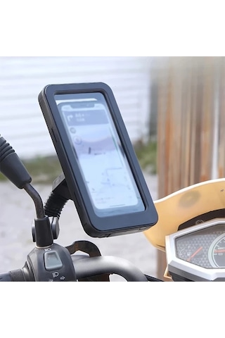 Xuweiwei 1 Adet Siyah Evrensel Su Gecirmez Motosiklet Elektrikli Bisiklet Telefon Tutucu 360 Derece Doner Tum Telefonlara Uygun Siyah