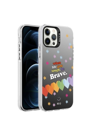 Apple Uyumlu iPhone 12 Pro Max Kılıf Desenli Zore Silver Sert Kapak Kalp