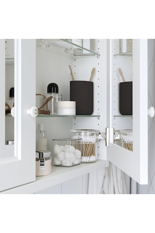 Banyo Duvar Dolabı, Beyaz, 80x15x95 Cm, 2 Ayna Kapaklı Çok Renkli