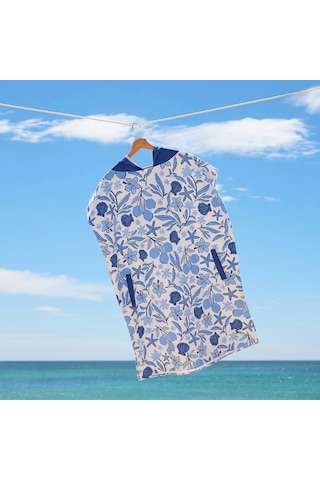 Dock And Bay Uv Korumalı Yetişkin Panço Design L Wavy Baby Mavi