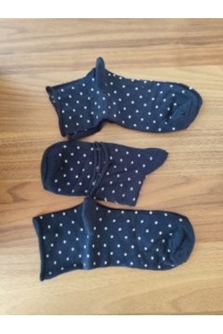 Omelf 3'lü Paket Kadın Pamuklu Çorap Lacivert