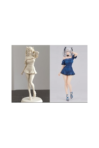Estetik Anime Kız Figürü, Boyanabilir Detaylarla Koleksiyon İçin