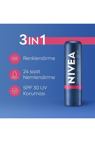 Pembe Renkli Dudak Bakım Kremi, Spf30 Koruma Ve Nemlendirme