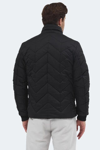 Slazenger Beast Erkek Dik Yaka Fermuarlı Siyah Mont & Kaban Siyah