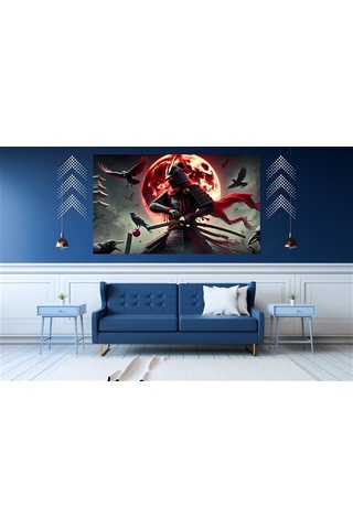 Ti-play Kanlı Ay Savaşı 60x90cm Modern Samuray Pvc Çerçevesiz Tablo