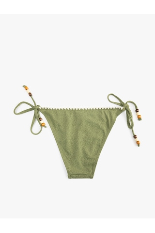 Koton Kroşe Detaylı Boncuklu Yanları İpli Bikini Altı Haki 5sak00075mm Haki