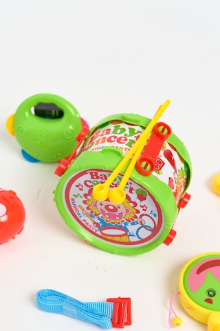 Bebek Davulu ve Çıngırak Seti - Bebekler İçin Müzik Aletleri - Sesli Oyuncak Yeşil