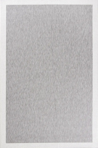 Hoom Rugs Lora 3205 Gri Çerçeveli Pamuk Taban Hav Toz Vermez Sisal Halı