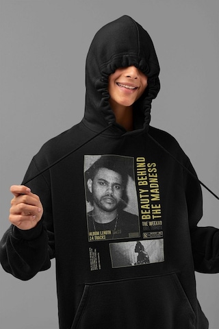 Beauty Behind The Madness Yazılı Unisex Oversize The Weeknd Hoodi Siyah