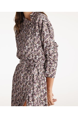 Yargıcı Yüksek Yaka Kuşalı Uzun Kollu Midi Boy Elbise Çok Renkli