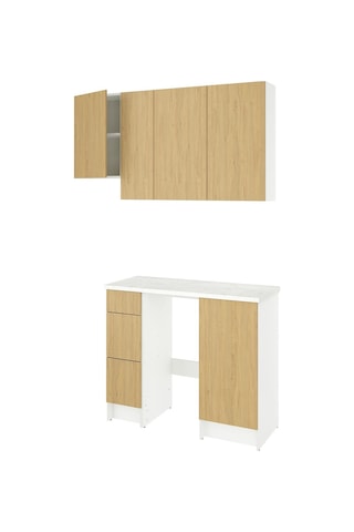 Ikea Meşe Pratik Mutfak Dolabı 220x61x220 Cm Meşe Görünümlü