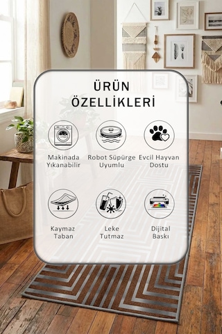 Yıkanabilir Yolluk 28 Kahve