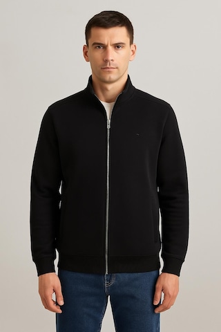 Troy Slim Fit Erkek Tam Fermuarlı Ceket - 7441 Siyah