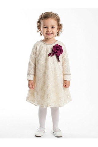Xo Kids Kız Çocuk Elbise 3-7 Yaş 613 Ekru