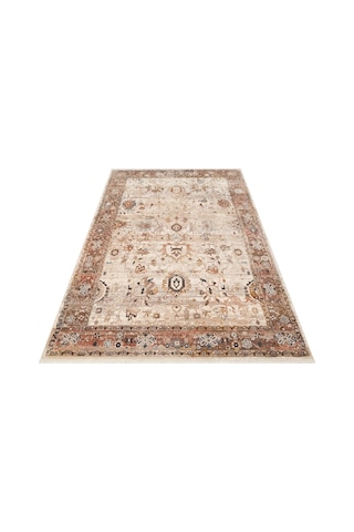 Eko Halı Pietra Pta 22 Cream Brown Sıcak Renk Tonlarını Etnik Desenlerle Buluşturan Yumuşak Tuşeli Salon Halısı Oturma Odası Halısı Mutfak Halısı Modern Makine Halısı Kahverengi