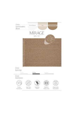 Cool Halı Mirage Kahverengi Kaymaz Tabanlı Yıkanabilir Bohem Oturma Odası Salon Balkon Kilimi Yolluk