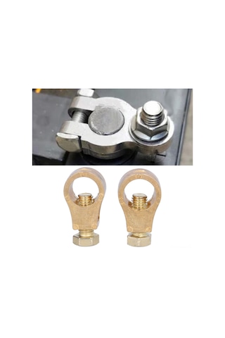 Moveevo Tam Bakır Akü Terminali Klipsi - İyi İletkenlik, Anti-korozif, Hızlı Kurulum, Evrensel Uyumlu Akü Bağlantı Aparatı