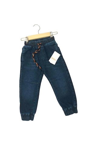 Çikoby Erkek Çocuk Bel Paça Lastikli Lcralı Kot Pantolon-13480-lacivert Lacivert