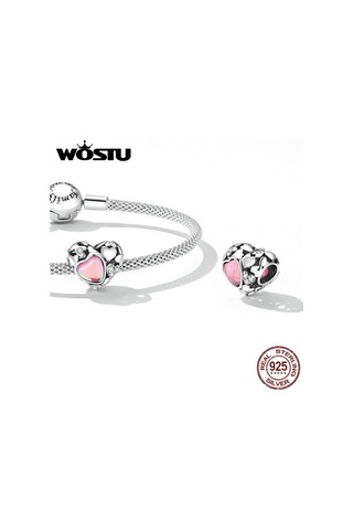 Wostu 925 Ayar Gümüş Yaratıcı Hollow Kalpler Charm Boncuklu Sarkık Kadın Fit Dıy Bilezik Bileklik Takı Hediyeler, Maden Ayarı: 925 Ayar