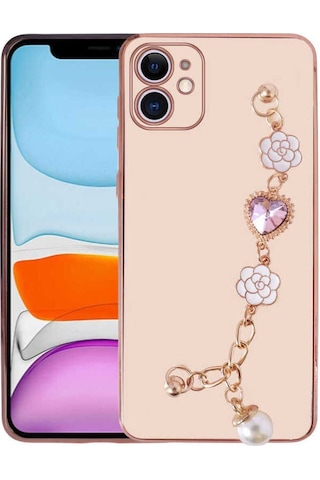 Apple Uyumlu iPhone 12 Kılıf El Tutamaçlı Kamera Korumalı Zore Taka Silikon Kapak Pembe