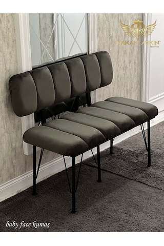 By Hakan Aşkın Siyah Metal Ayaklı Metal Alt Kasalı Line Style New 2024 Sırtlı Bench & Bank Koyu Füme Füme Bbf