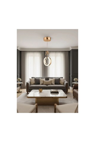 Lumia Lighting Aurea Model Gold Kumandalı 5"li Ledli 3 Renk Modu Kristal Salon Mutfak Yatak Çocuk Odası Avize