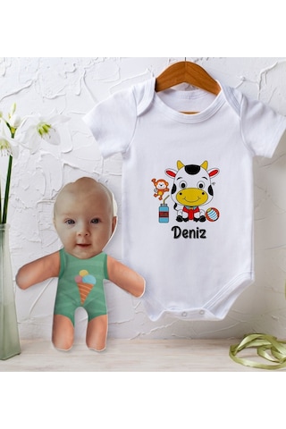 Bitmeyenkartus Bk Kids Kişiye Özel Fotoğraflı Bebek Yastık Ve Bebek Body Zıbın H (550906088) Çok Renkli