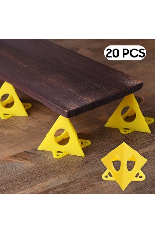 Qingmipy Plastik Triangular Boya Ayakları, Ahşap İşleri Ve Dekorasyon Projeleri İçin Sabit Taşıma, 20 Adet Sarı Renkli Stoklanabilir Destek Aparatı