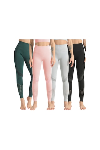 Springsun Kadınlar İçin Rahat Yüksek Bel Yoga Taytı - Nefes Alabilir Seamless Spor Pantolon Yeşil