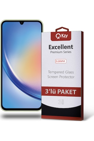 Samsung Galaxy A34 ile Uyumlu Kırılmaz Cam Ekran Koruyucu Ekonomik 3'lü Paket