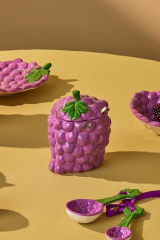 Karaca Grape Üzüm Desenli Şekerlik 13 Cm Mor