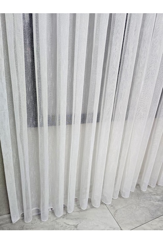 Nokta Çizgi Desenli Şık Tül Perde Ekru 1 E 3 Pileli Et5003santuk