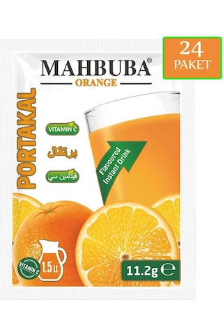 Mahbuba Portakal Aromalı Soğuk Toz İçecek 24x11.2gr 11.2 G