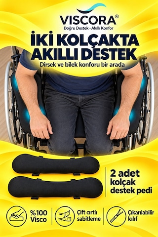 Visco Tekerlekli Sandalye Kolçak Destek Pedi 2 Li Cırtlı Dirsek Ve Bilek Destek Minderi