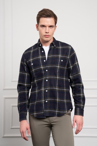 Morven Erkek Haki Regular Fit Desenli Oduncu Gömlek 25ks004001710 Haki Haki