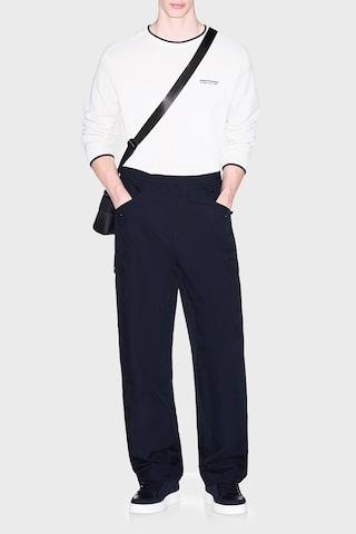 Armani Exchange Pamuk Karışımlı Regular Fit Bisiklet Yaka Kazak Erkek Kazak Xm003009 Af28775 U0007 Kırık Beyaz