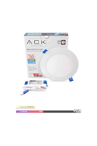 ACK Sıva Altı Yuvarlak LED Panel Armatür 4000K AP01-00910 Beyaz
